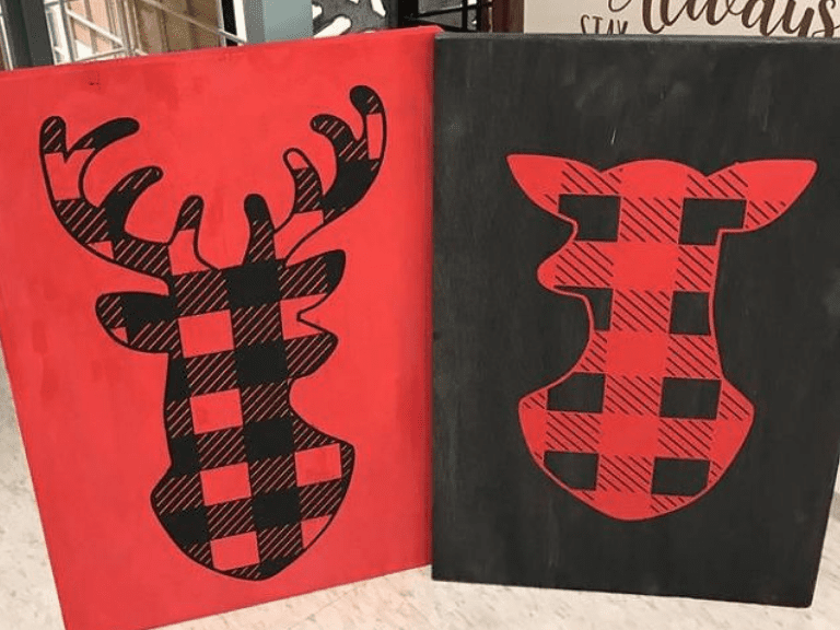 How to Create a Buffalo Plaid Deer Head Sign Dixie Belle Paint Company