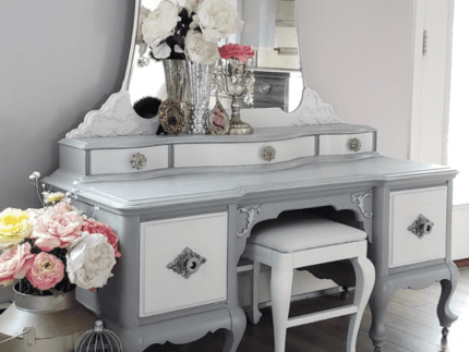 How to Paint a Stunning Silver Vanity