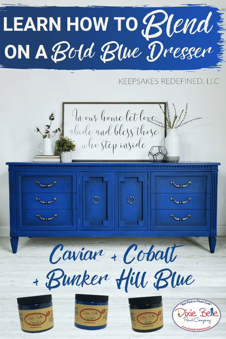 How to Paint a Bold Blue Dresser