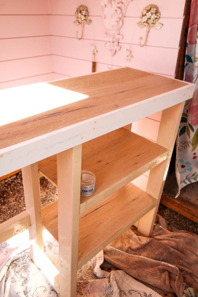 How to Crackle a She Shed Bench