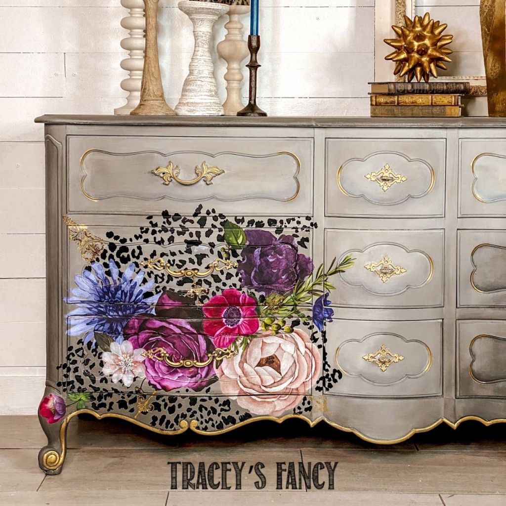 Paint a Leopard Floral Dresser