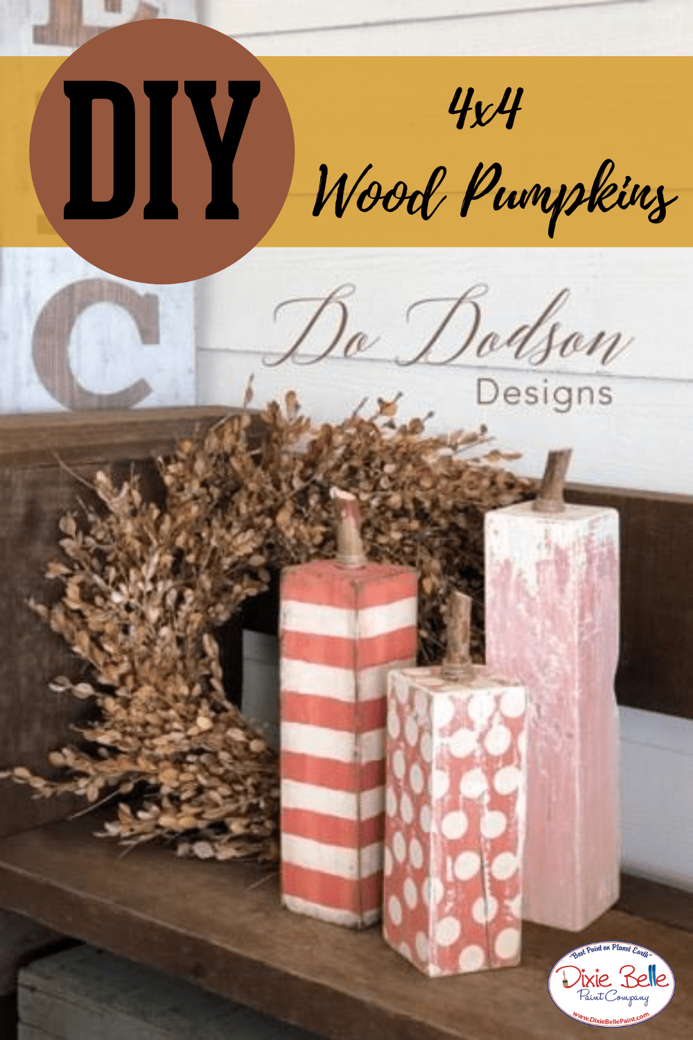 DIY 4x4 Wood Pumpkins