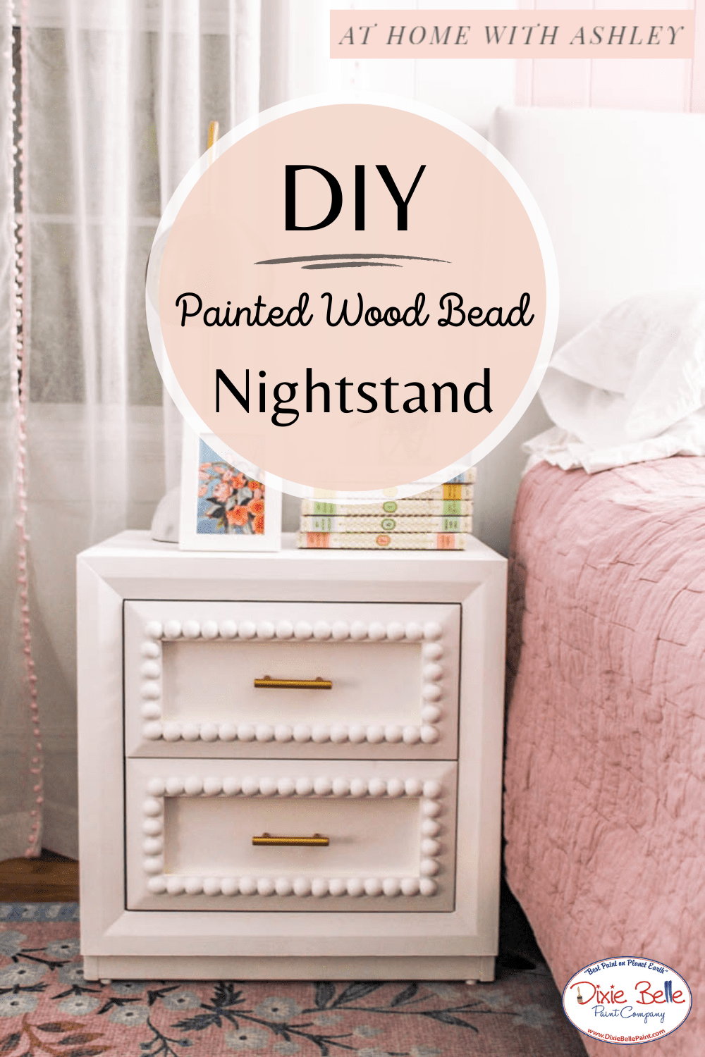 DIY Painted Wood Bead Nightstand