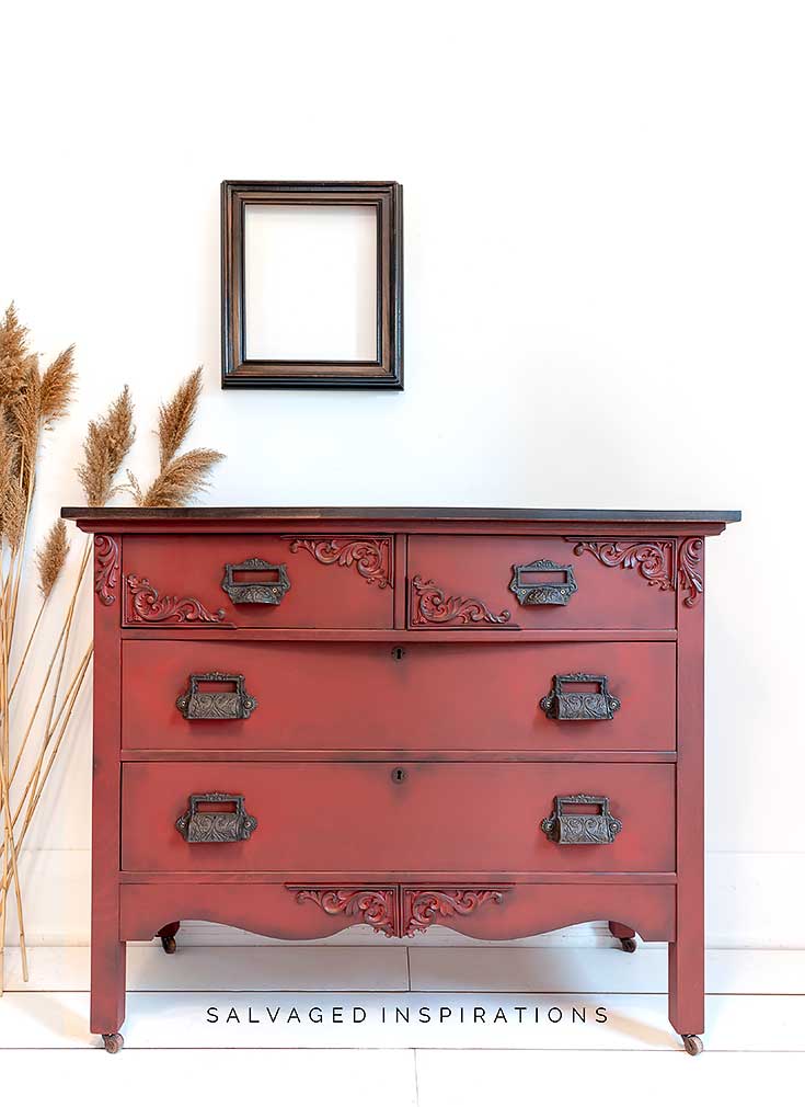Rustic Red Painted Dresser Dixie, Dresser Top Materials