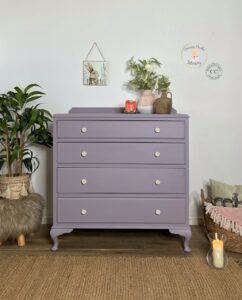 Purple Silk Mineral painted dresser.