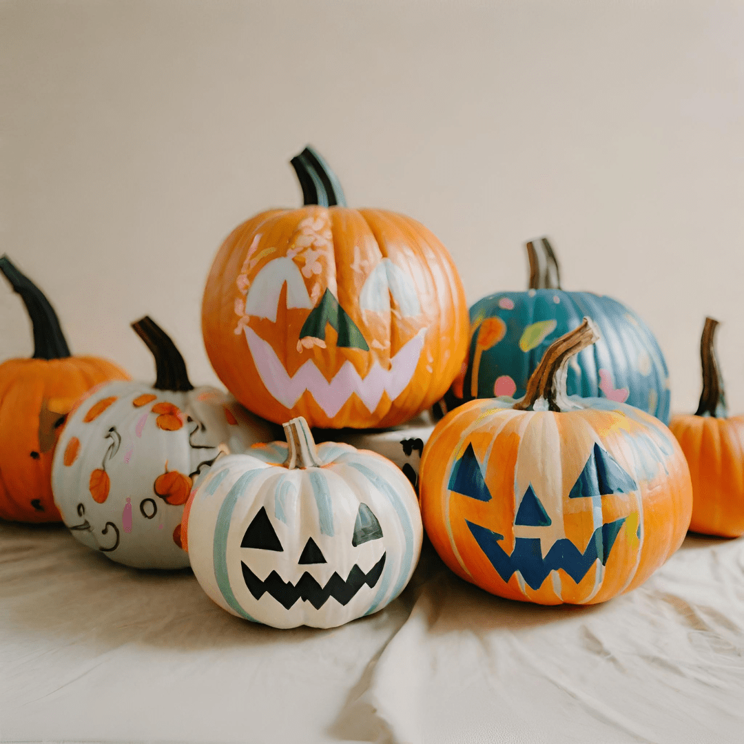 Pumpkins painted with Dixie Belle Chalk Mineral Paint