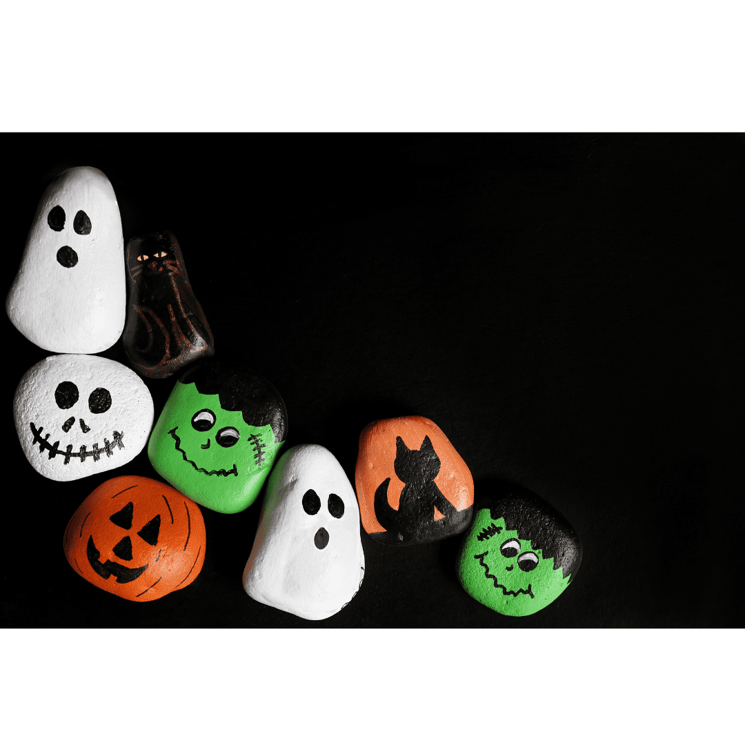 Halloween painted rocks Dixie Belle Chalk Mineral Paint