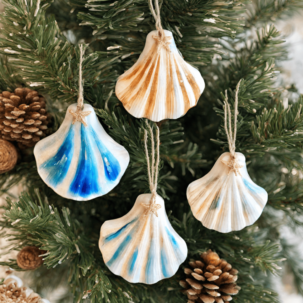 Hand Painted Sea Shell Ornaments by Dixie Belle Paint