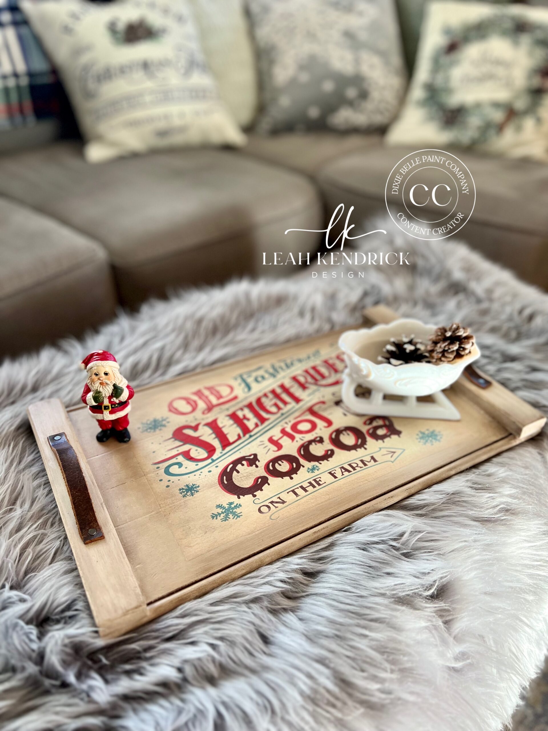 Santa's Milk and Cookie Tray by Dixie Belle Paint 